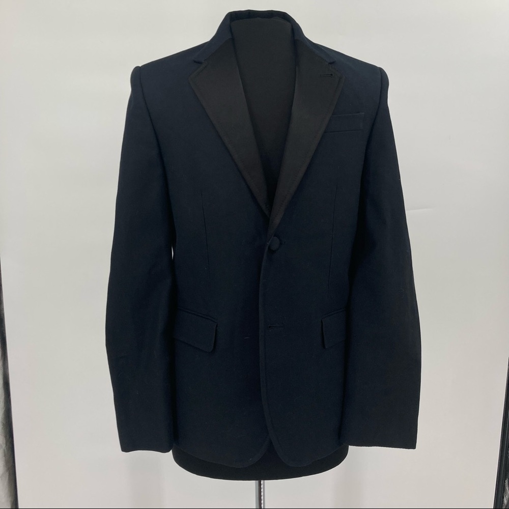 Marc Jacobs Black Cotton Peak Lapel Size 44 Sport Coat Jacket